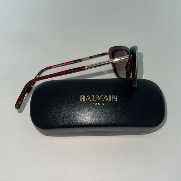 Balmain 56mm Modified Cat Eye Sunglasses In Red & Brown Red- Comes W/ Case NWT - Picture 11 of 15
